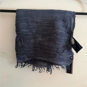 Tommy Hilfiger Navy Fringed Wrap
